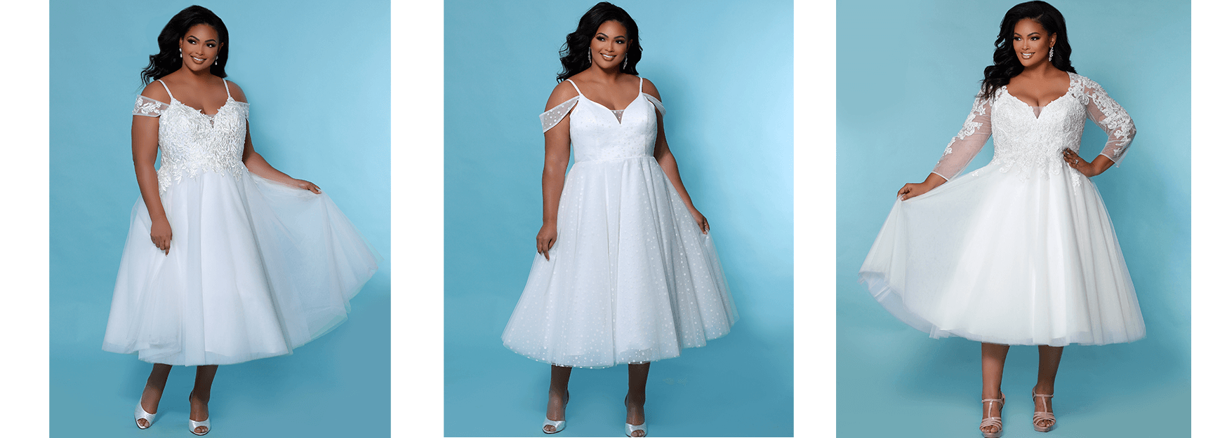 plus size tea length wedding dresses